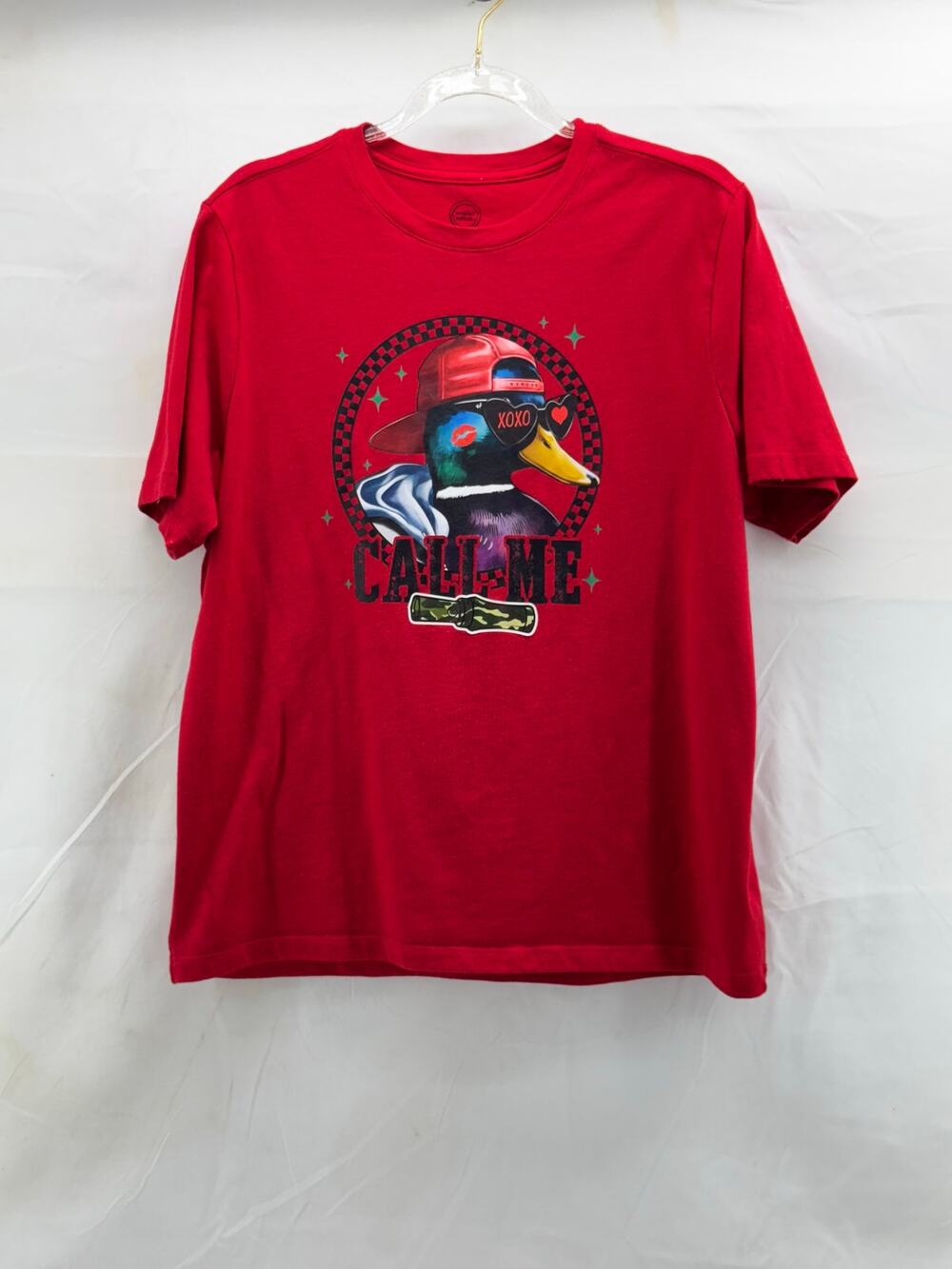 Boys XL 14/16 husky Red Duck “call me” t-shirt